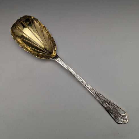 Around 1890 English antique silver plate fruit & nuts set in case